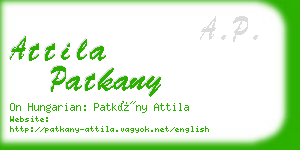 attila patkany business card